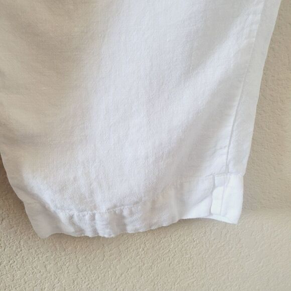 Natalie Rolt 100% Linen White Wide Leg High Rise Pants 0 Eddy Coastal Lagenlook - Picture 10 of 11